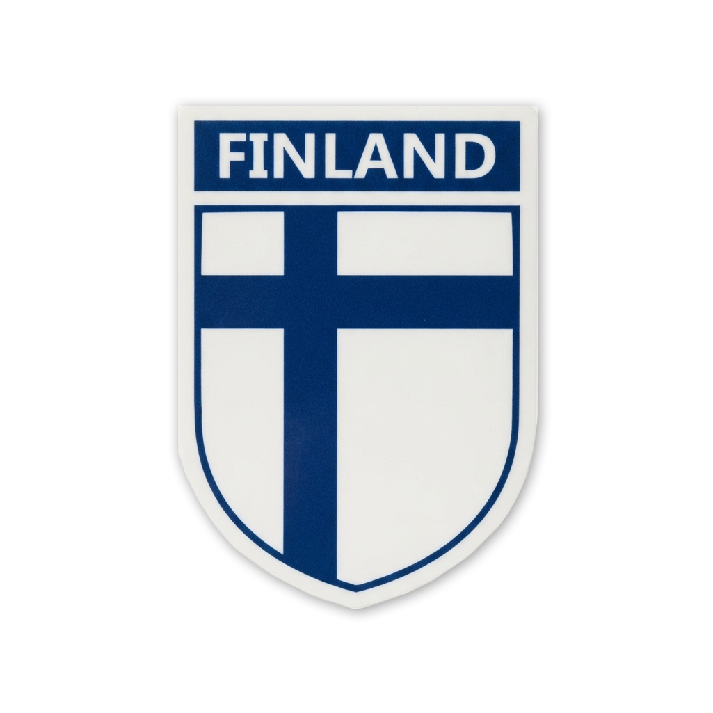 2 PACK Finland Flag crest waterproof Gloss vinyl sticker Finish Team