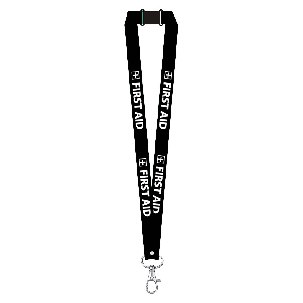 First Aid printed Lanyard neck strap, ID HOLDER included Safety Breakaway Clip UK Stock