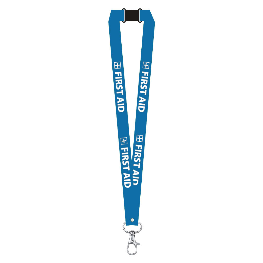 First Aid printed Lanyard neck strap, ID HOLDER included Safety Breakaway Clip UK Stock