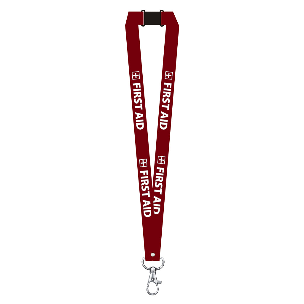 First Aid printed Lanyard neck strap, ID HOLDER included Safety Breakaway Clip UK Stock