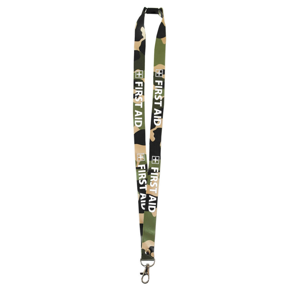 First Aid printed Lanyard neck strap, ID HOLDER included Safety Breakaway Clip UK Stock