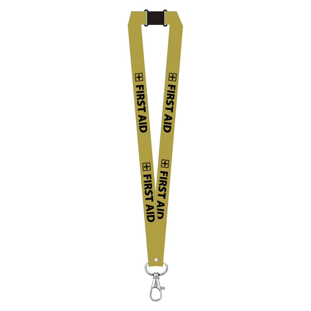 First Aid printed Lanyard neck strap, ID HOLDER included Safety Breakaway Clip UK Stock