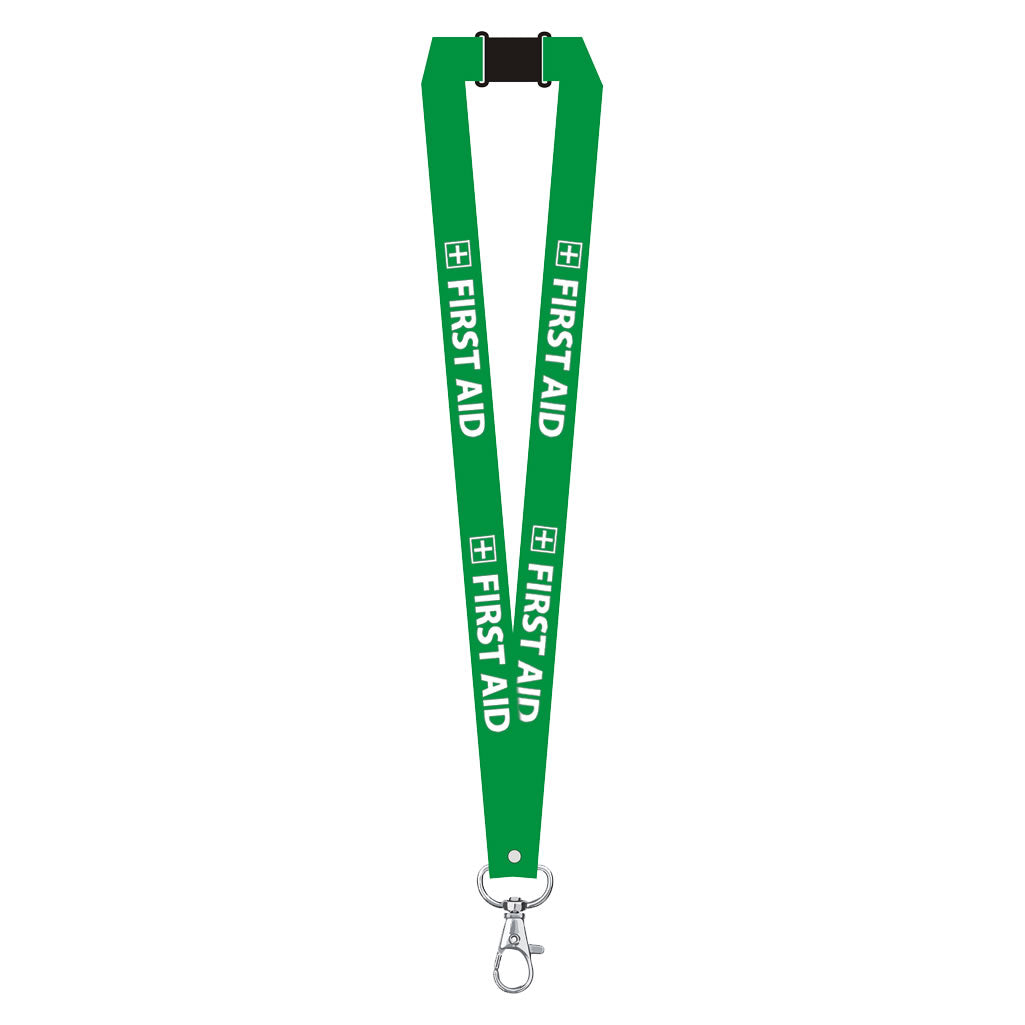 First Aid printed Lanyard neck strap, ID HOLDER included Safety Breakaway Clip UK Stock