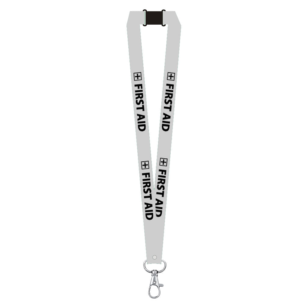 First Aid printed Lanyard neck strap, ID HOLDER included Safety Breakaway Clip UK Stock