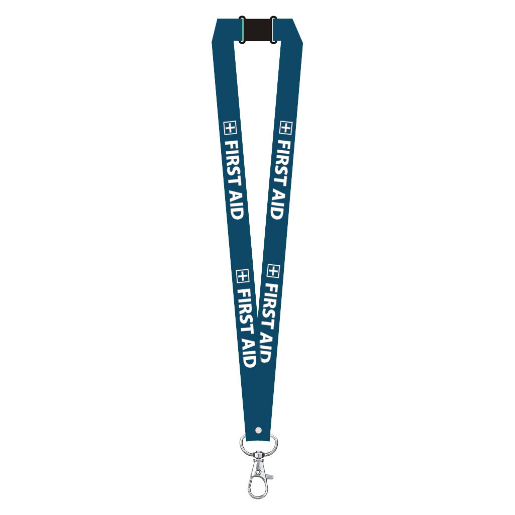 First Aid printed Lanyard neck strap, ID HOLDER included Safety Breakaway Clip UK Stock