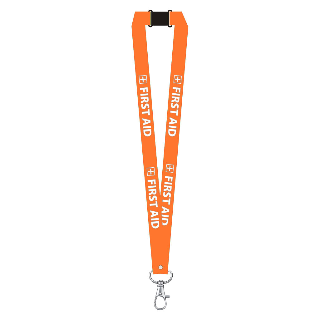 First Aid printed Lanyard neck strap, ID HOLDER included Safety Breakaway Clip UK Stock