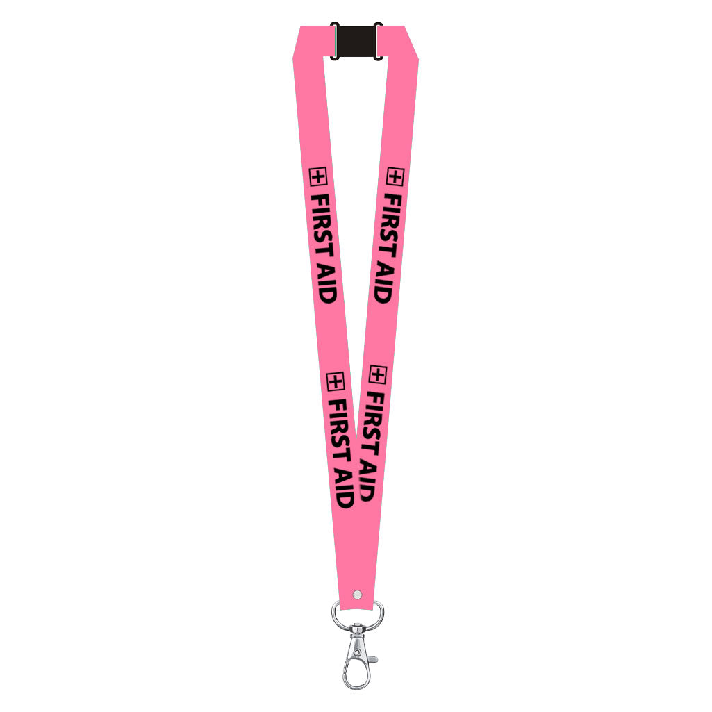 First Aid printed Lanyard neck strap, ID HOLDER included Safety Breakaway Clip UK Stock