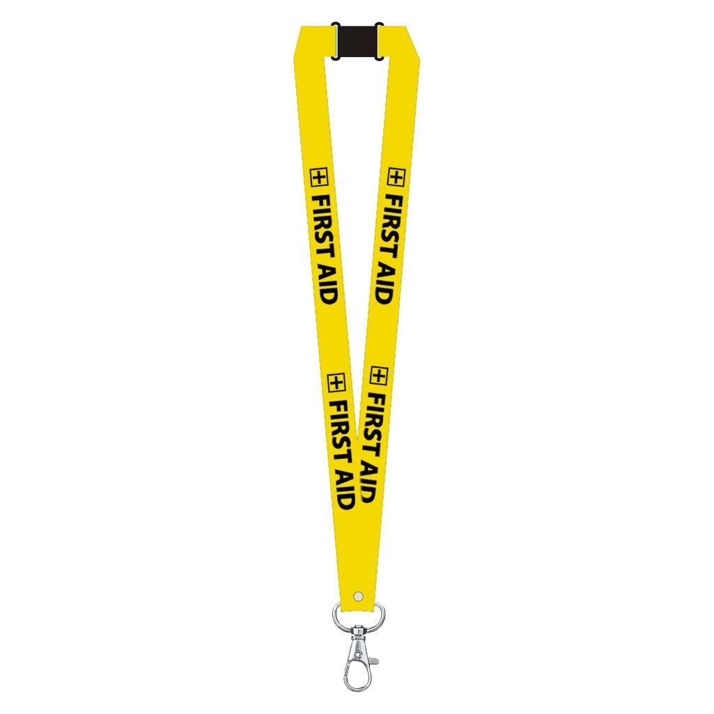 First Aid printed Lanyard neck strap, ID HOLDER included Safety Breakaway Clip UK Stock