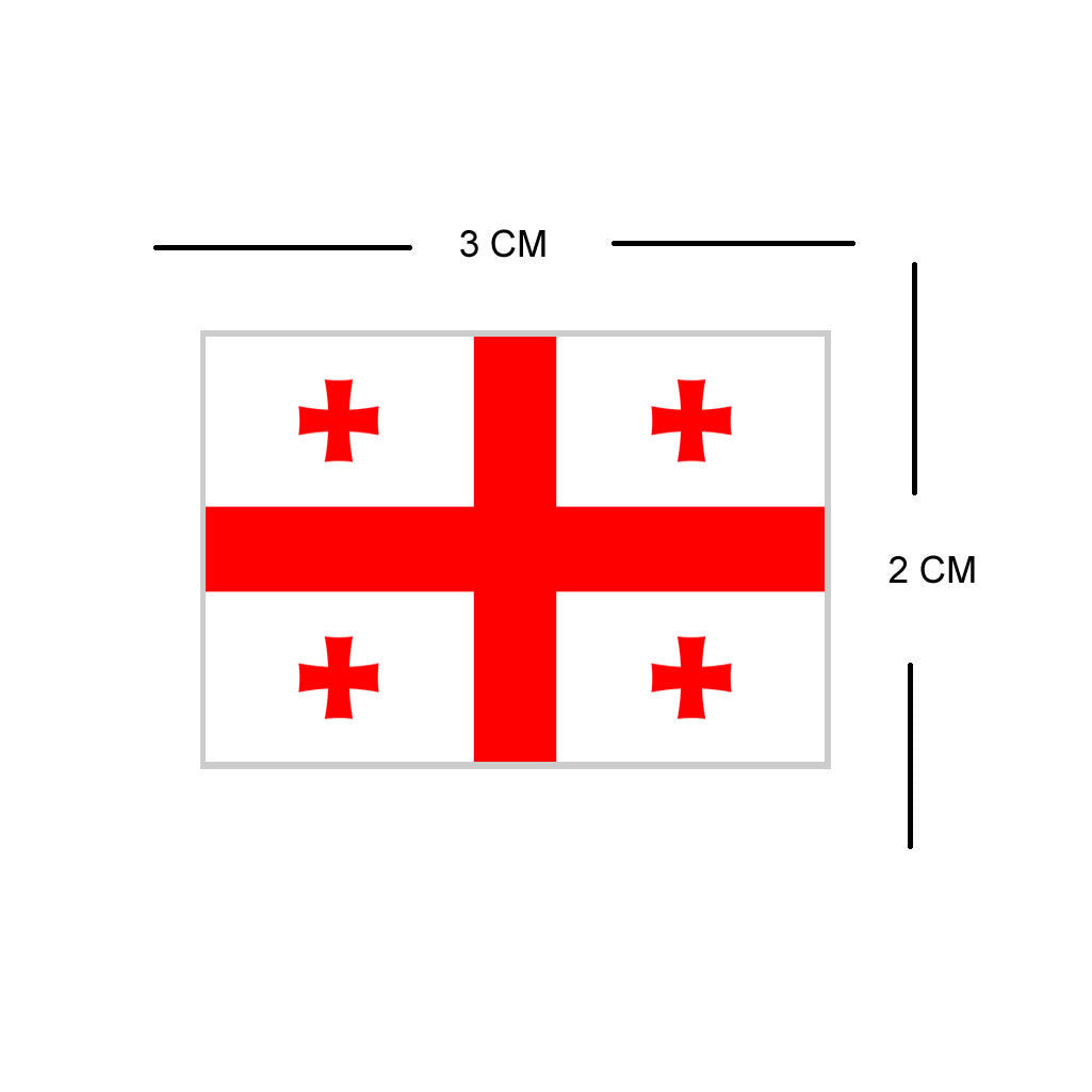 Set of 4 Georgia Flag Iron on Screen Print Transfers for Fabrics Georgian Flag