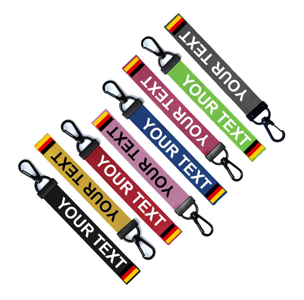 Personalised German Flag Key Chain Keyring Luggage Tag Zipper Pull Bag Ring Key Ring Germany Deutschland