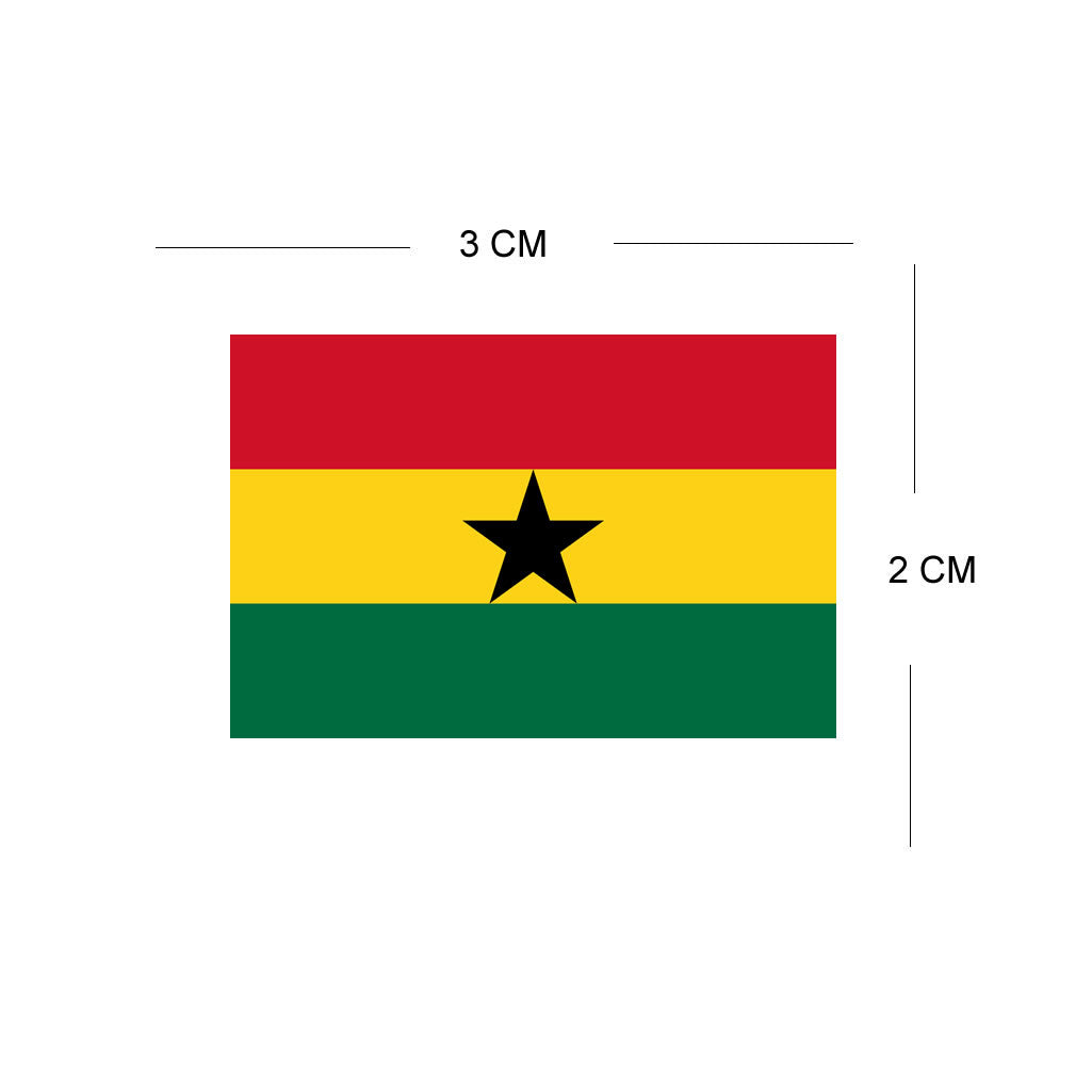 Set of 4x Ghana Flag Iron on Transfers
