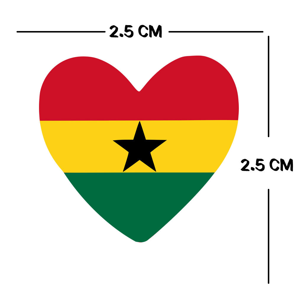4 X Ghana flag Heart Iron on transfer