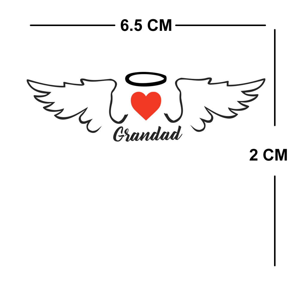 Grandad wings Temporary Tattoo Rip in memory of grand father heart halo heaven