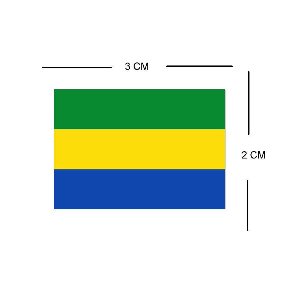 Set of 4 Gabon Flag Iron on Screen Print Transfers for Fabrics Gabonese