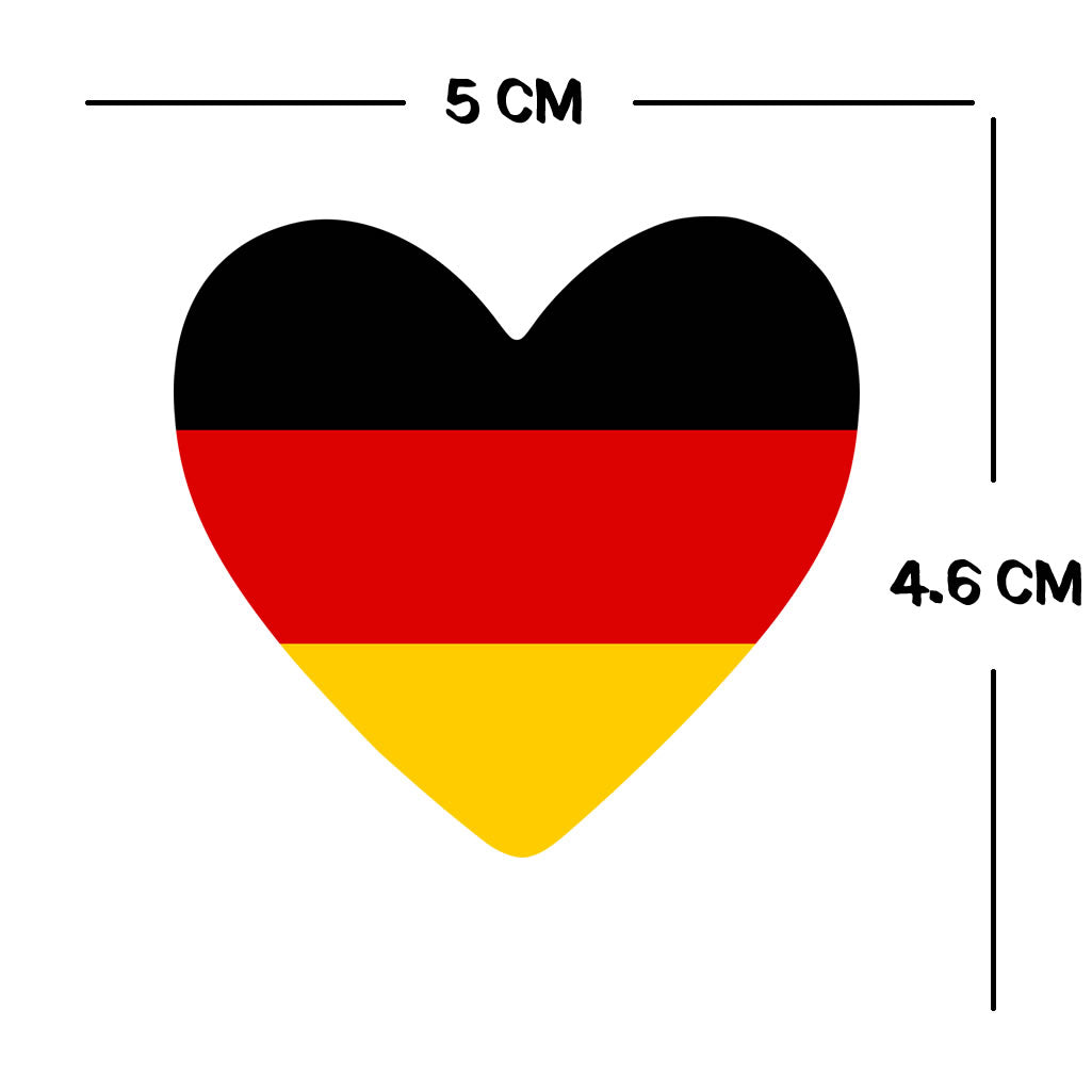 2 x Germany Flag Heart Temporary Tattoo German Team support