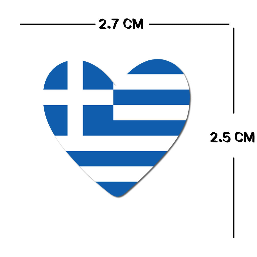 Set of 4 x Greece Flag Heart Iron on Transfer for fabric Greek Team support