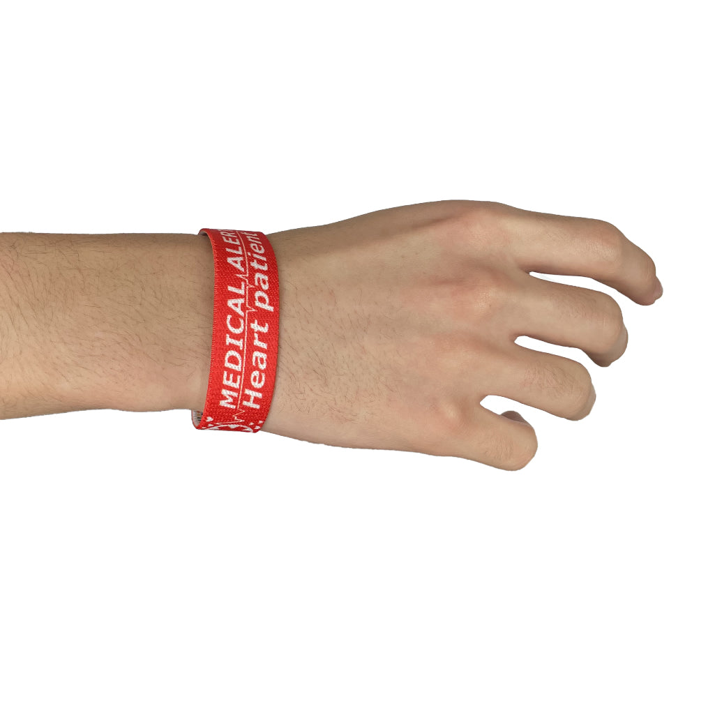 Set of Heart Patient elastic Wrist band wristband / Key tag Medical Alert