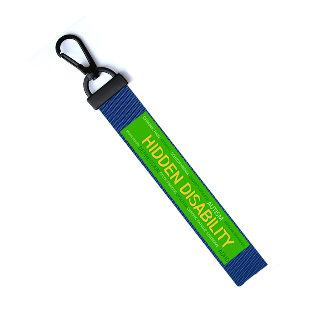 HIDDEN DISABILITY Chain Keyring Luggage Tag Zipper Pull Bag Key Ring
