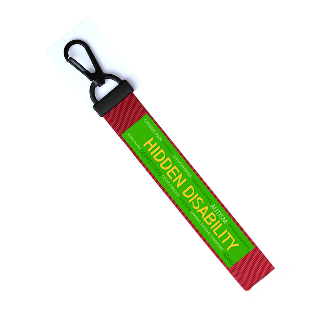 HIDDEN DISABILITY Chain Keyring Luggage Tag Zipper Pull Bag Key Ring
