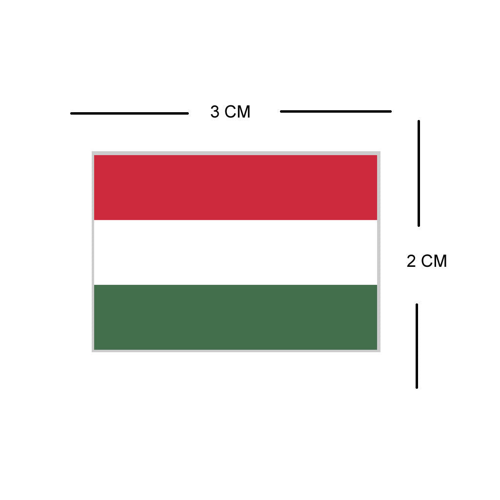 Set of 4 Hungary Flag Iron on Screen Print Transfers for Fabrics Hungarian