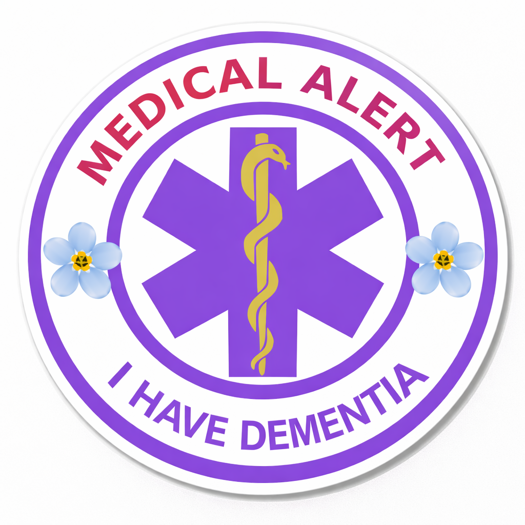 4 PACK Medical Alert I have Dementia waterproof Matte vinyl sticker