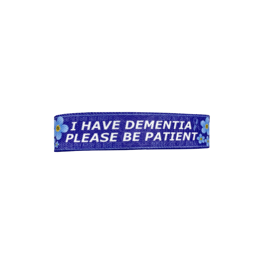 I have Dementia Please be patient elastic Wrist band forget me not wristband