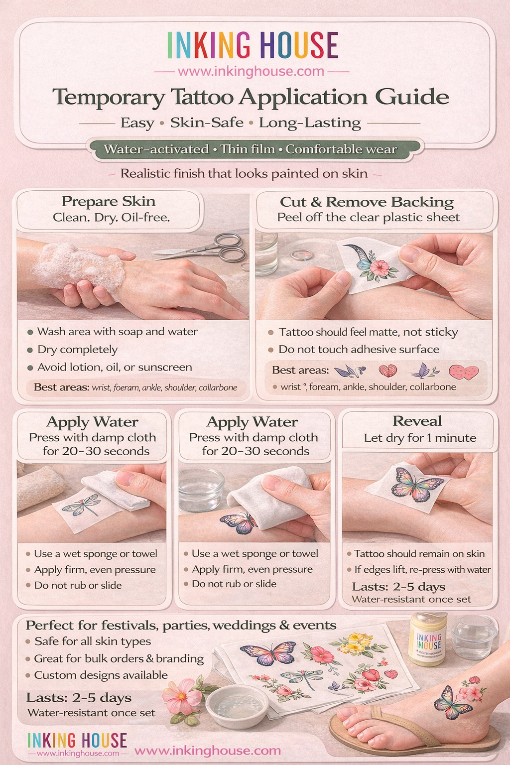 Set of 2 x mini Wings Temporary Tattoos | angle wing | Waterproof