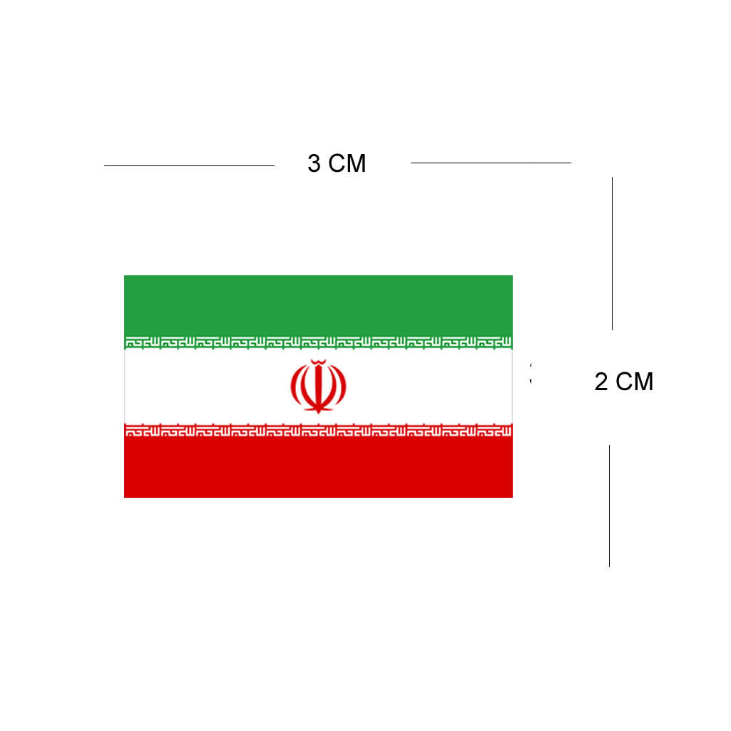 Set of 4x Iran Flag Iron on Transfers