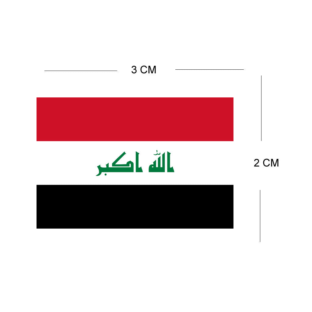 Set of 4 x Iraq Flag Iron on Screen Print Transfers