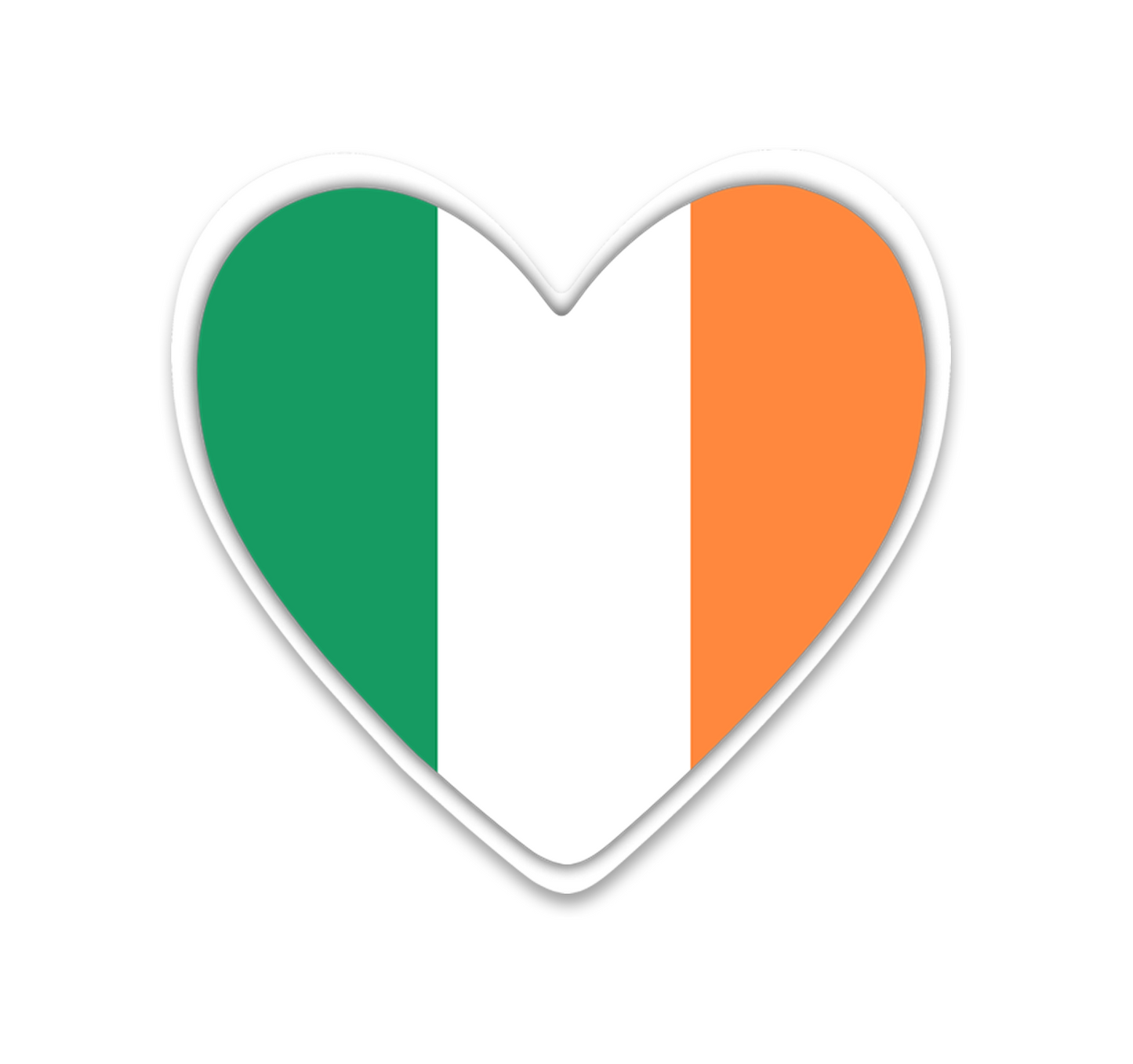 4 PACK Ireland Flag heart waterproof Matte vinyl sticker paper Irish Team eire
