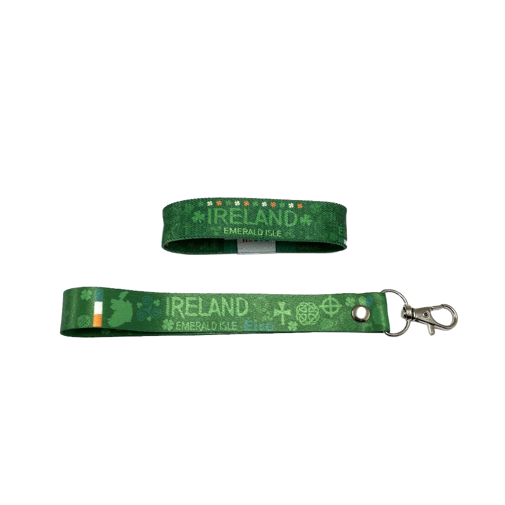 Set of Ireland Wrist band wristband Key tag irish flag symbols cross shamrock