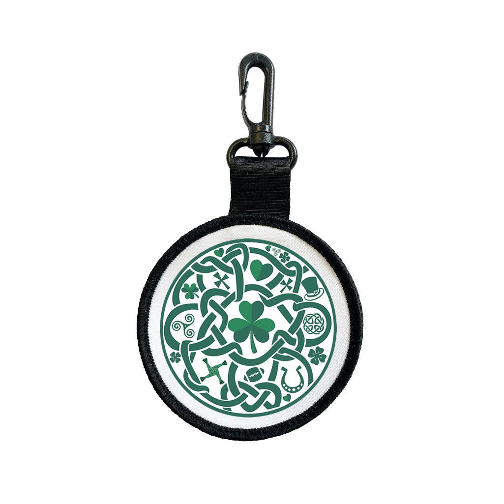 Ireland Celtic symbols Shamrock Tag Pull Bag Key Ring Keyring cross heart Irish