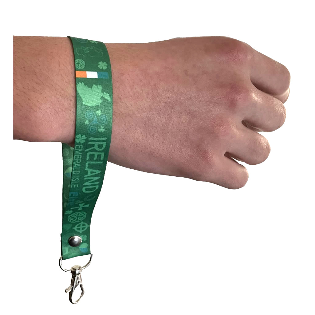 Set of Ireland Wrist band wristband Key tag irish flag symbols cross shamrock