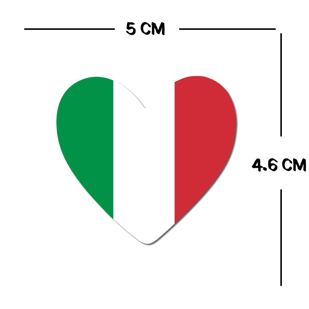 2 x ITALY Flag Heart Temporary Tattoo ITALIAN Team support