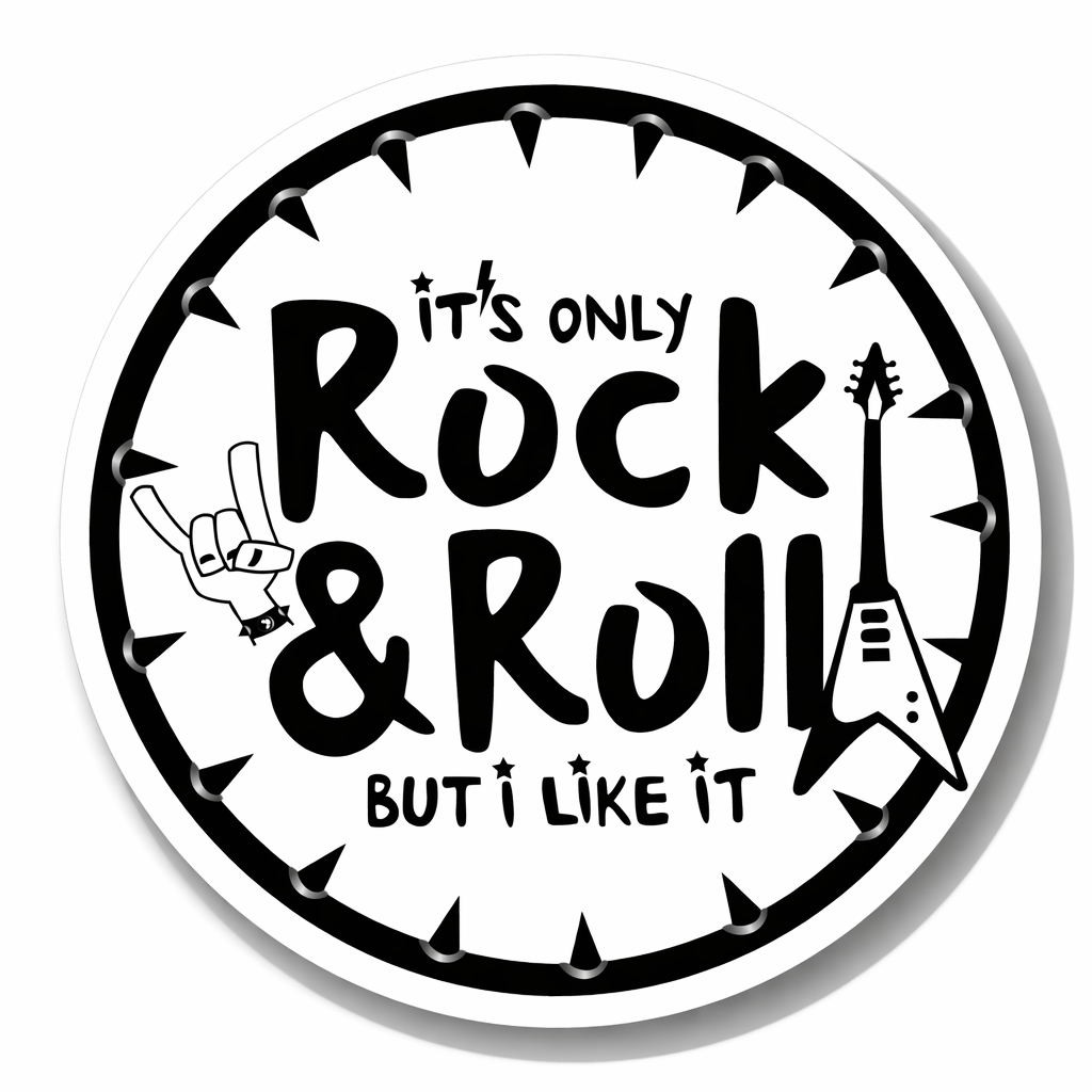 It's only rock and roll Waterproof Matte vinyl Sticker Pack (4 pcs) Music