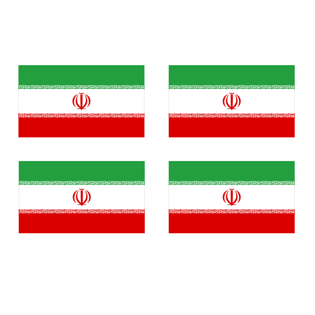 Set of 4x Iran Flag Iron on Transfers