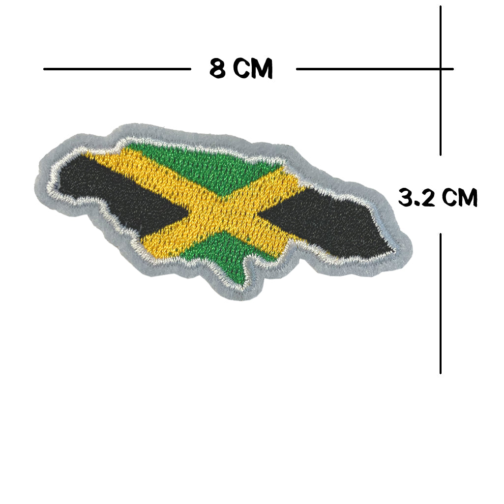 Set of 7 Jamaica Embroidery Patch Iron on or Sew on Embroidered Motif Transfer Jamaican Flag map heart one love rasta Peace