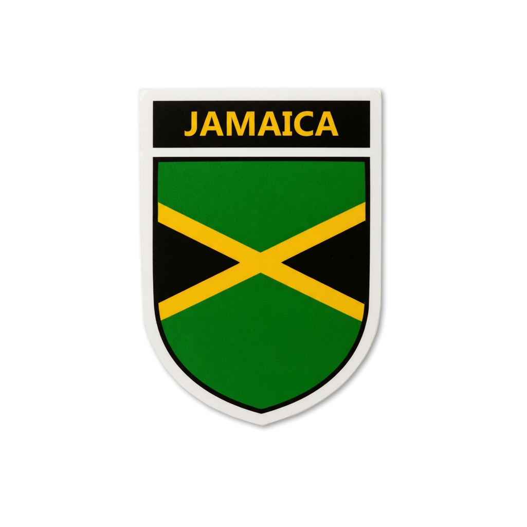 2 PACK Jamaica Flag crest waterproof Gloss vinyl sticker Jamaican Team