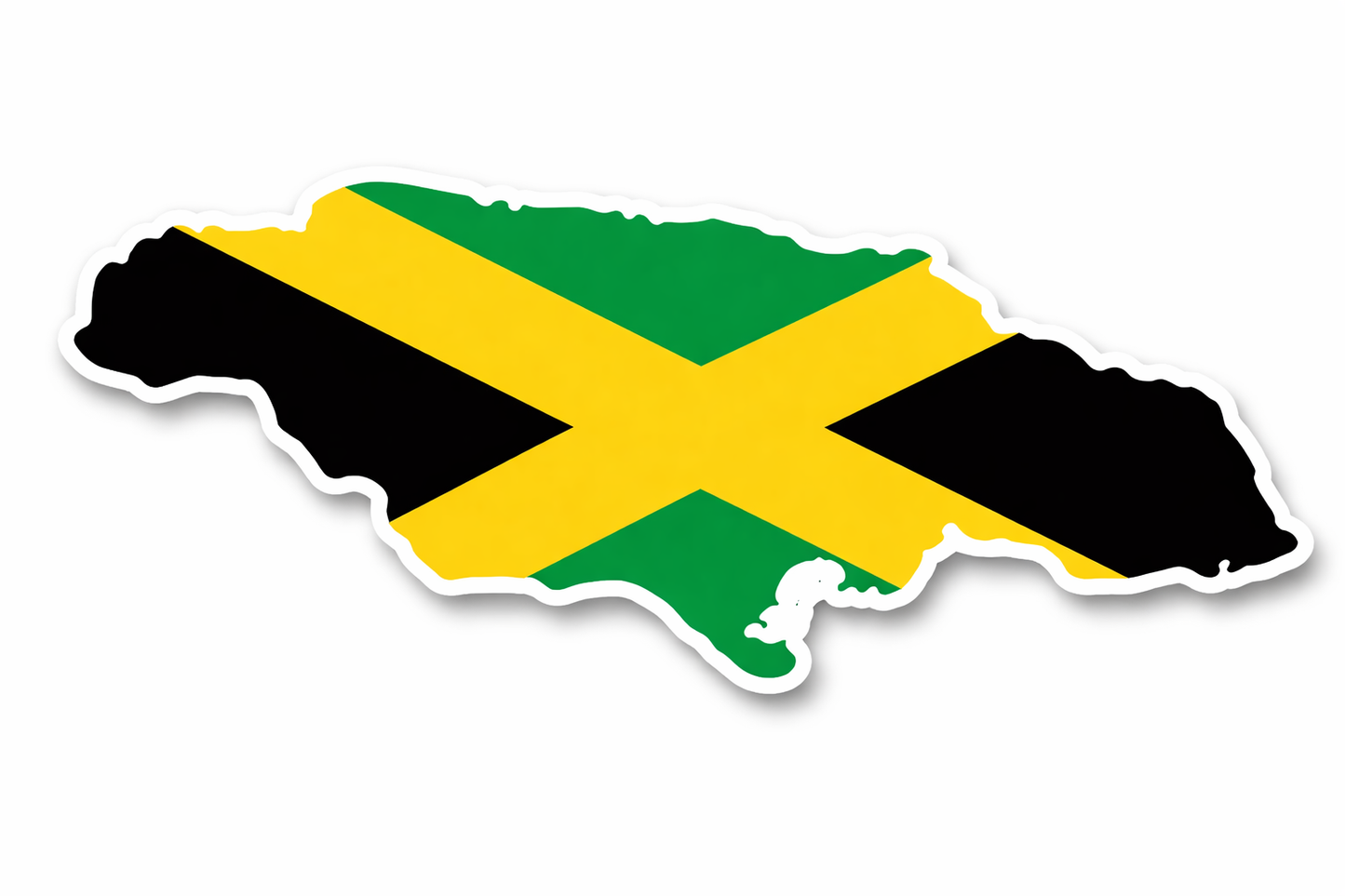 4 PACK Jamaican Map waterproof Matte vinyl sticker Jamaica Flag