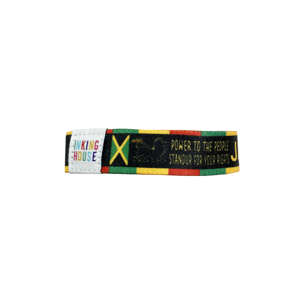 Set of Jamaica elastic Wrist band wristband Key tag gift Jamaican rasta flag symbols