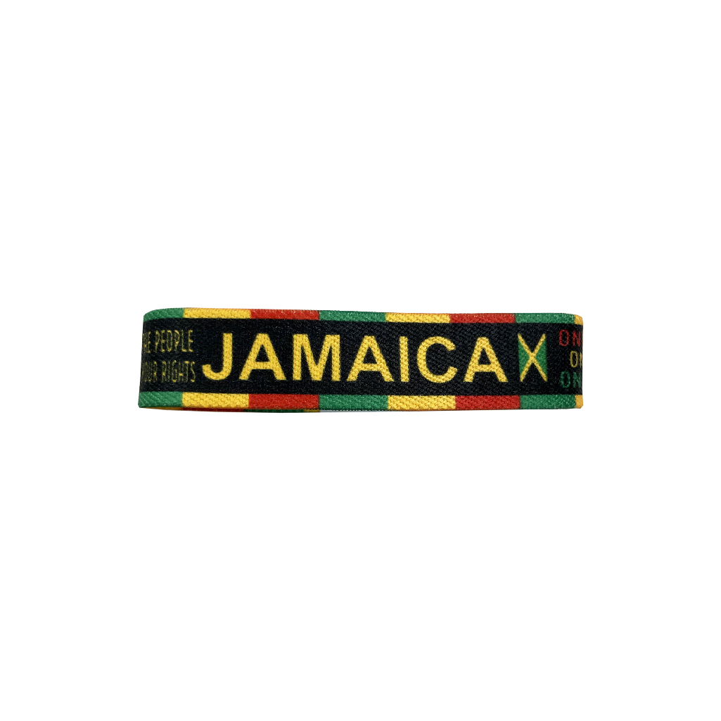 Set of Jamaica elastic Wrist band wristband Key tag gift Jamaican rasta flag symbols