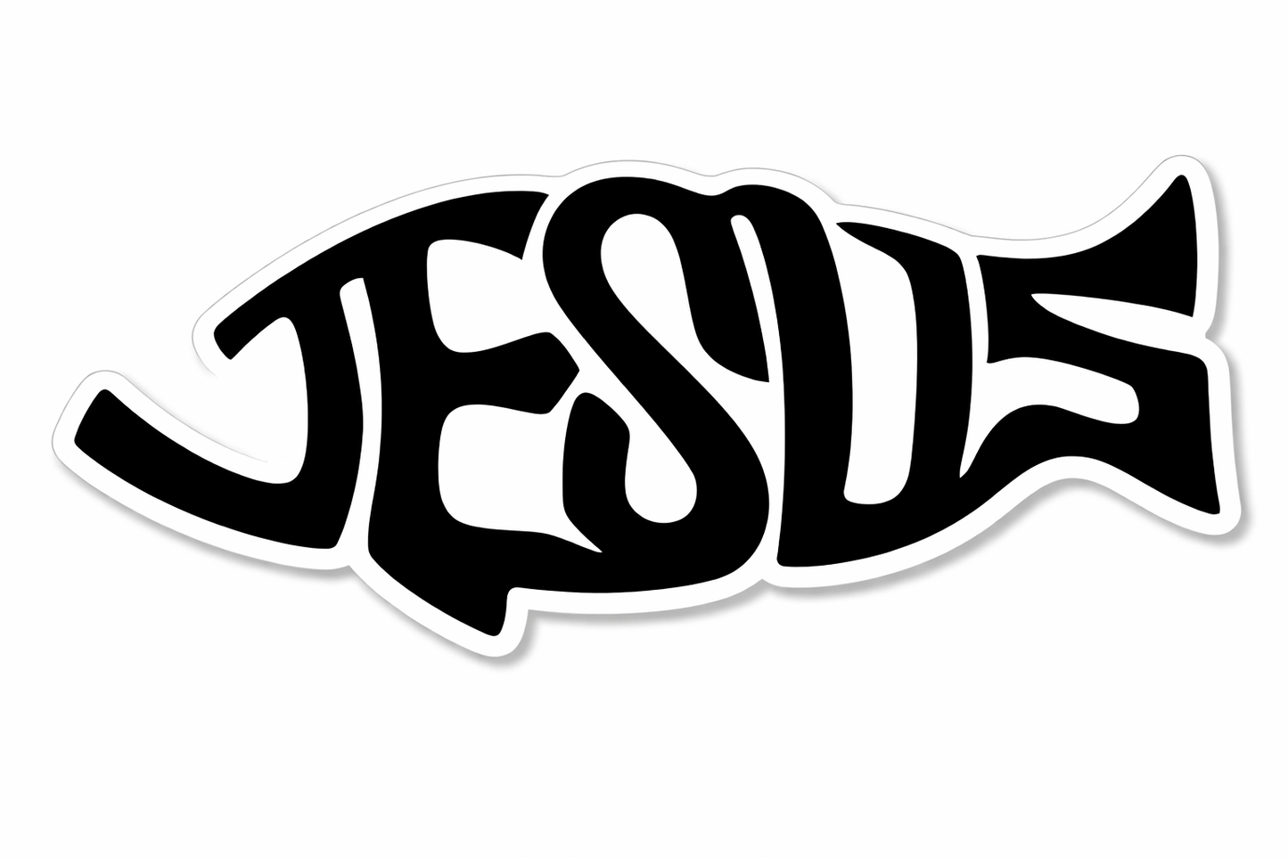 4 PACK Jesus Fish symbol waterproof Matte vinyl sticker paper Christian Christ