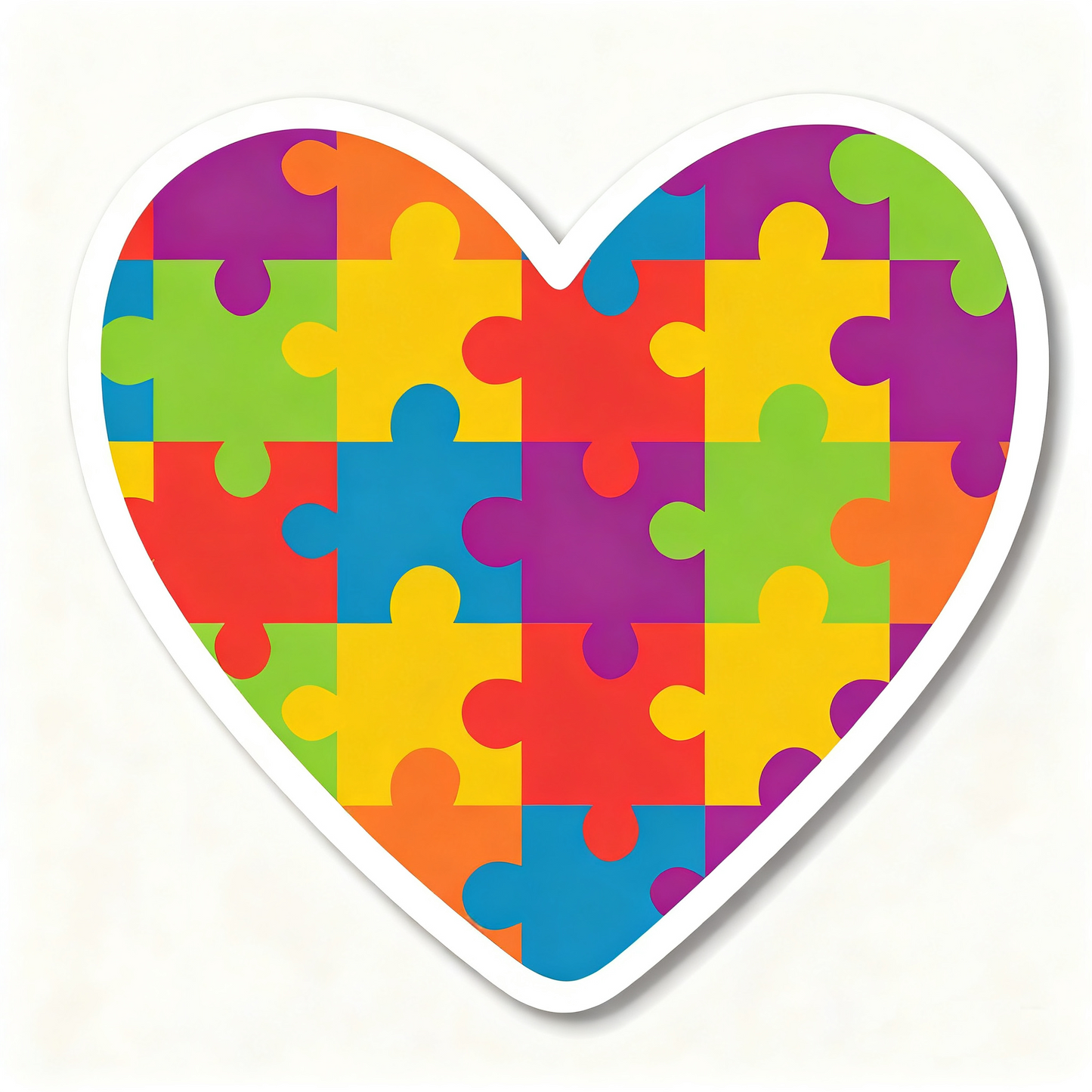 4 PACK Autism awareness heart waterproof Matte vinyl sticker paper jigsaw puzzle