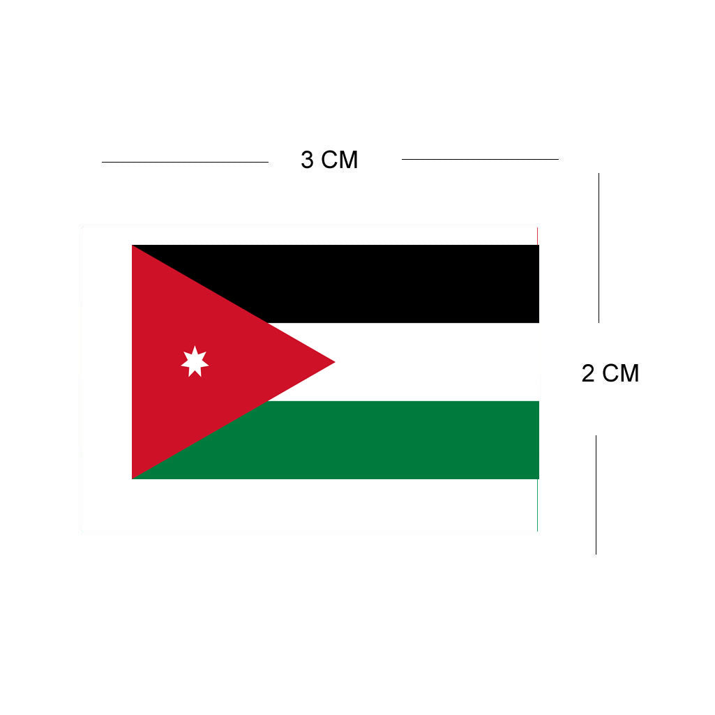 Set of 4 JORDAN Flag Iron on Screen Print Transfers for Fabrics Jordanian Flag
