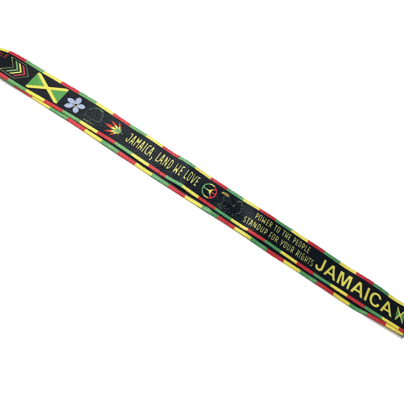 JAMAICA printed Lanyard - neck strap, ID holder Jamaican flag one love