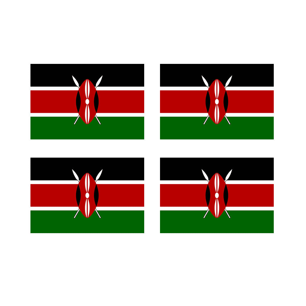 Set of 4 x Kenya Flag Temporary Tattoo Waterproof Kenyan Flag