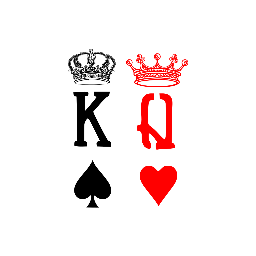 King Queen Temporary Tattoo neck face hand body art mini finger tats of hearts spades