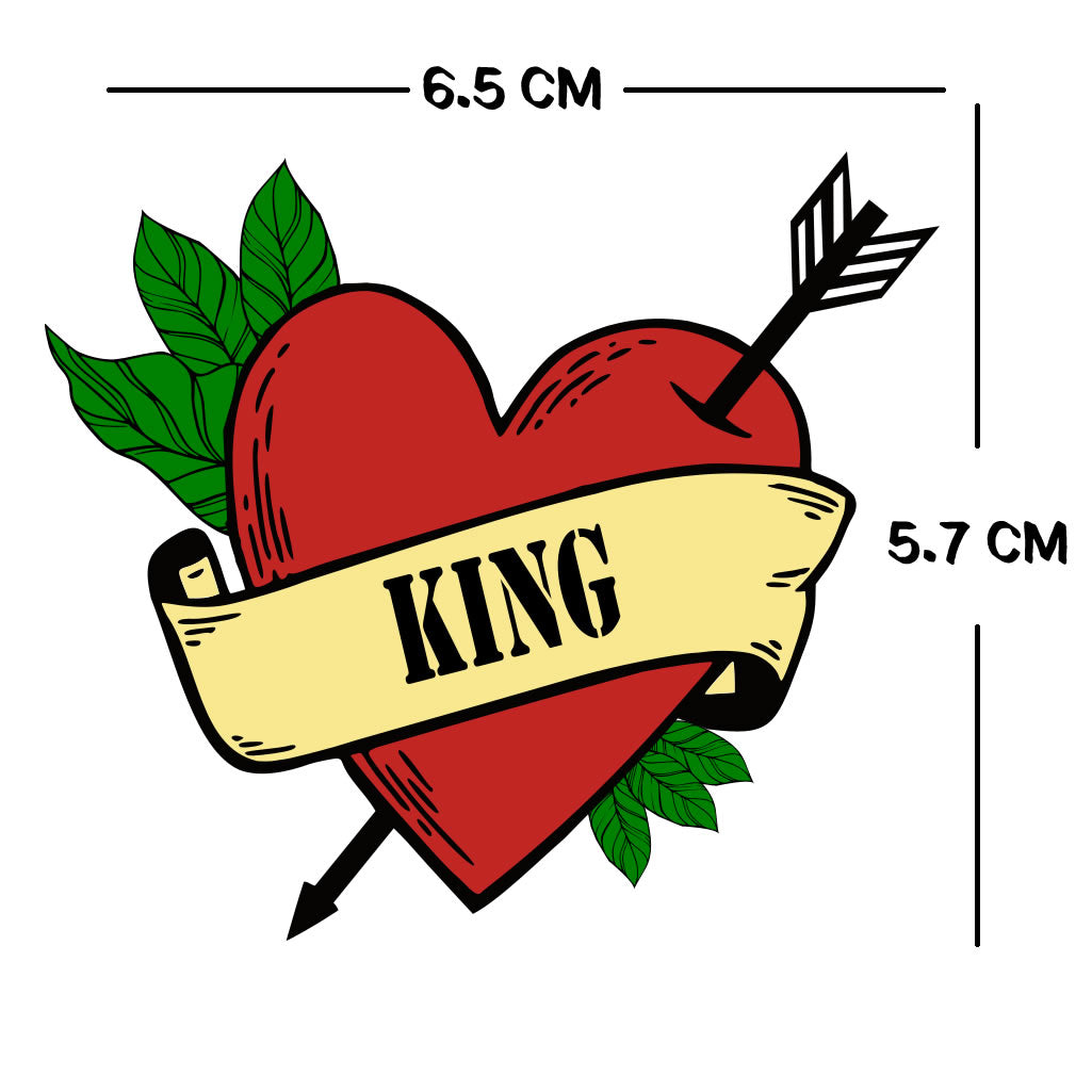King Heart arrow TEMPORARY TATTOO waterproof lasts a week leader Royal crown