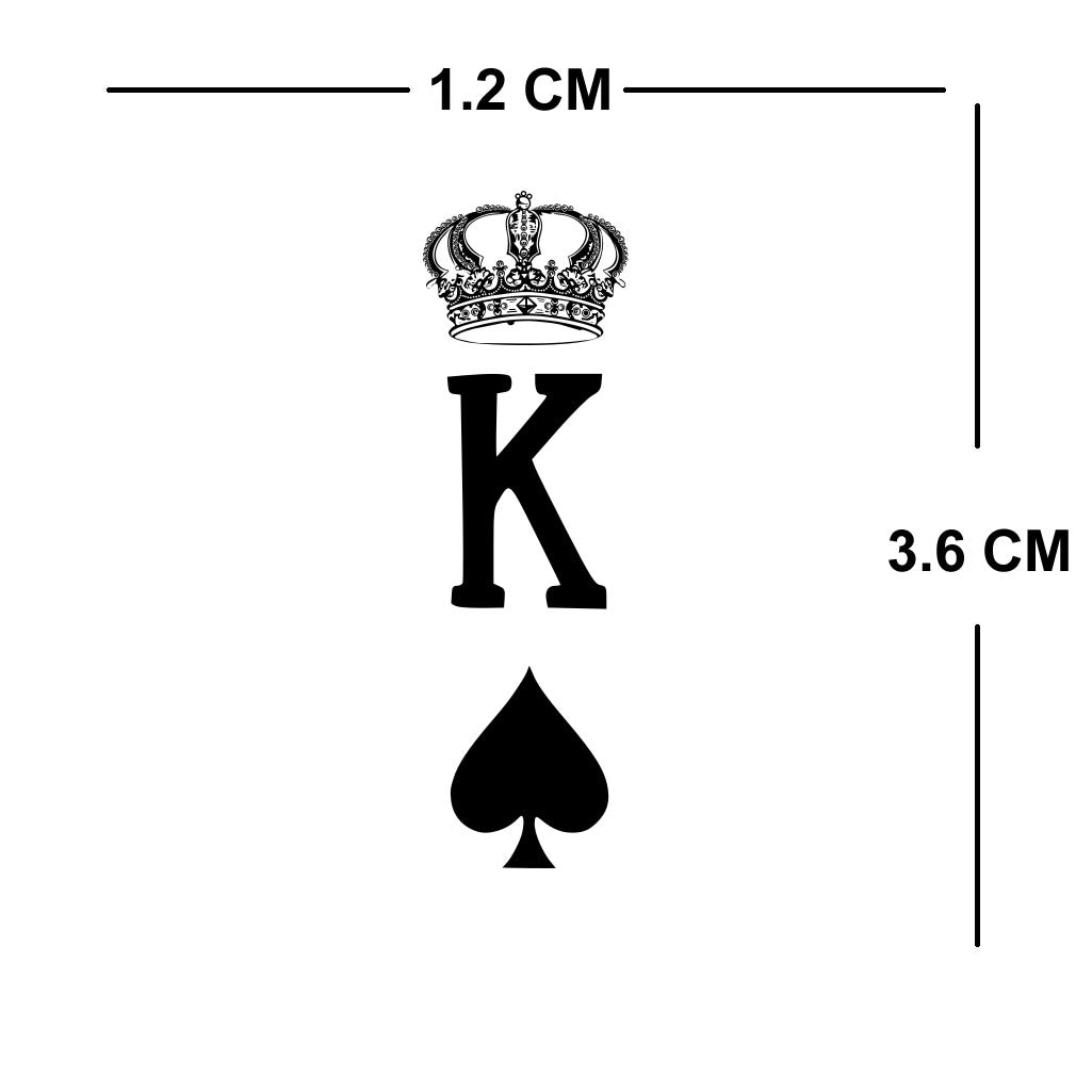 King Queen Temporary Tattoo neck face hand body art mini finger tats of hearts spades