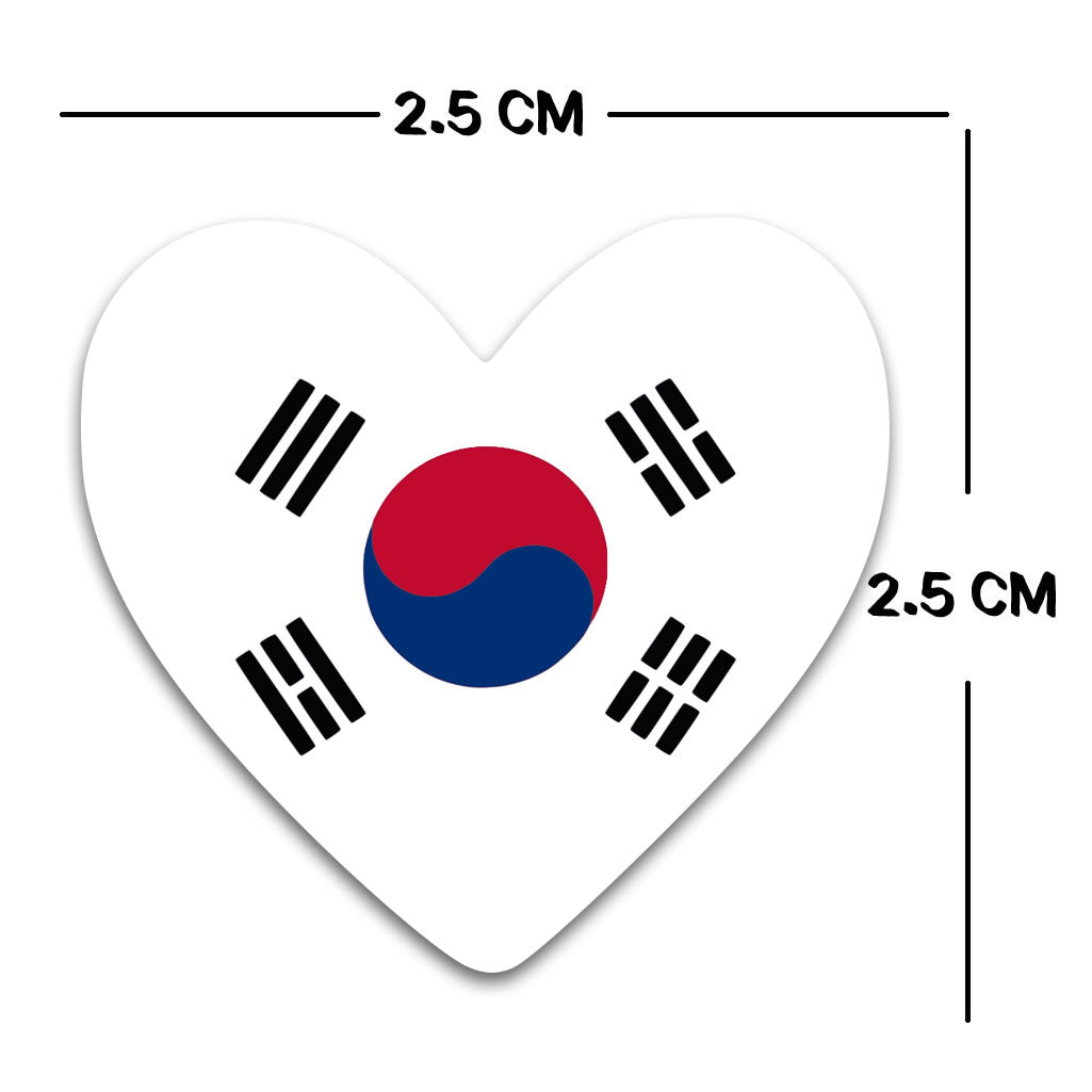 4 X Korea flag Heart Iron on transfer